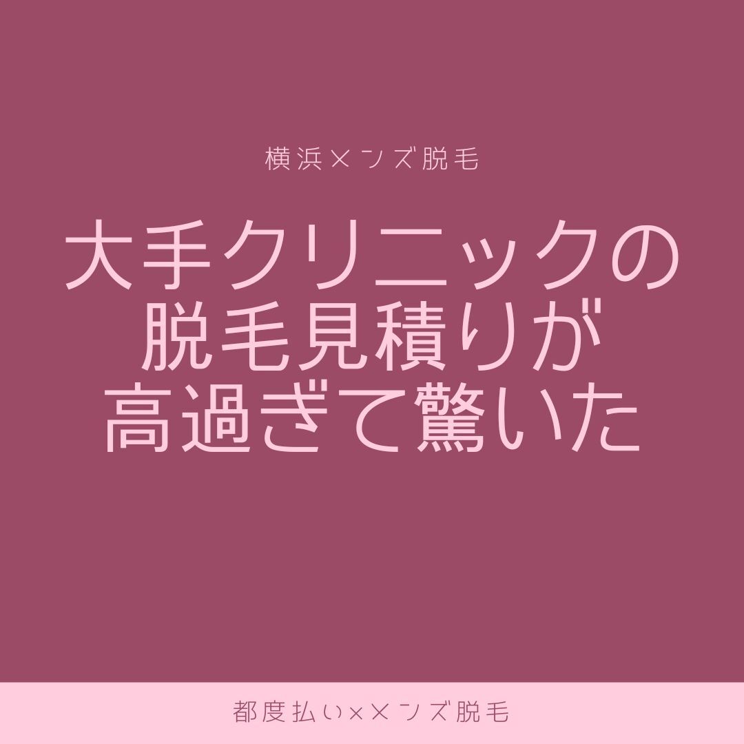 大手クリニックの脱毛見積りが 高過ぎて驚いた